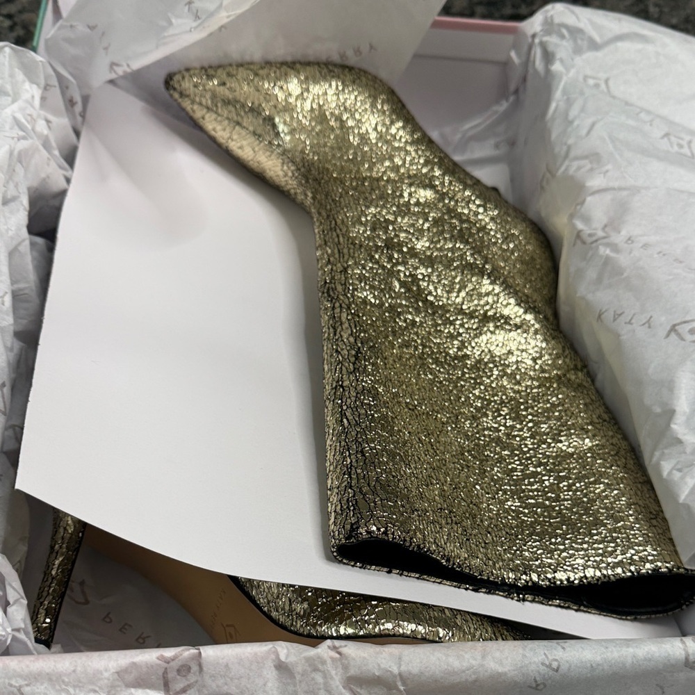 Katy Perry Collections Glittering Gold Heeled Boots - Picture 12 of 12